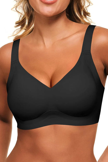 Seamless Soft V-Neck Wireless Full Support Jelly Bra