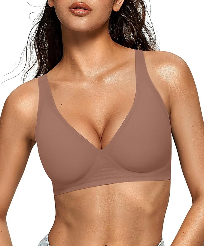 Deep V Push-Up Seamless Wireless Jelly Bra